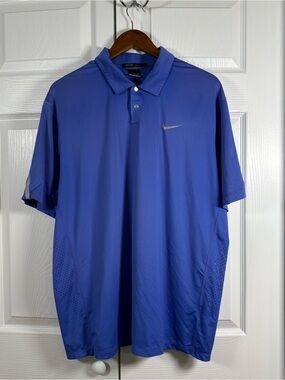 Nike Tiger Woods Collection Dri-FIT Golf Polo Blue Large Golfcore Athletic